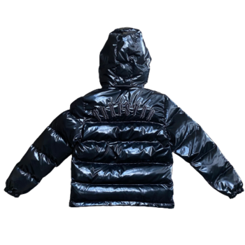 SHINY IRONGATE JACKET DETACHABLE HOOD - BLACK